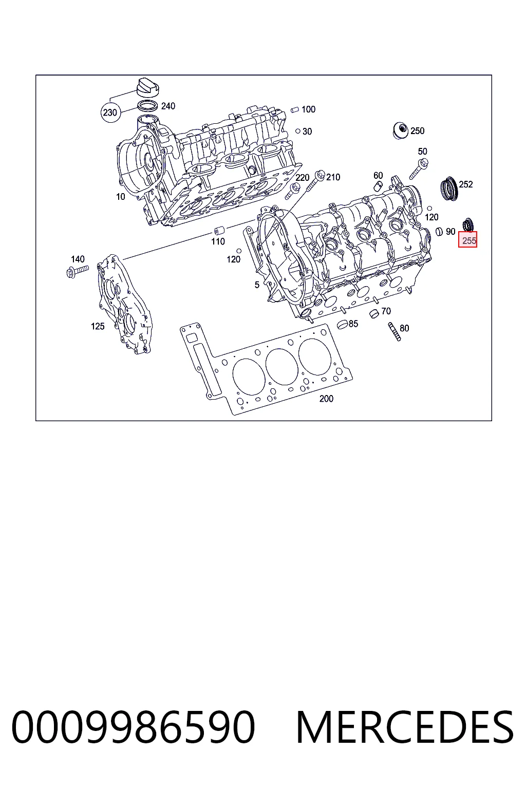 0009986590 Mercedes Tapón del árbol de levas