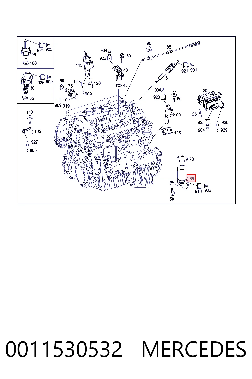 0011530532 Mercedes Sensor de nivel de aceite