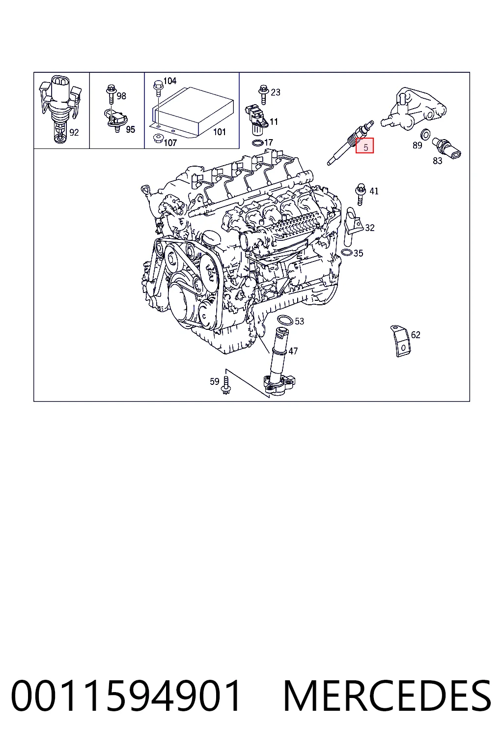 0011594901 Mercedes Bujías de calentamiento