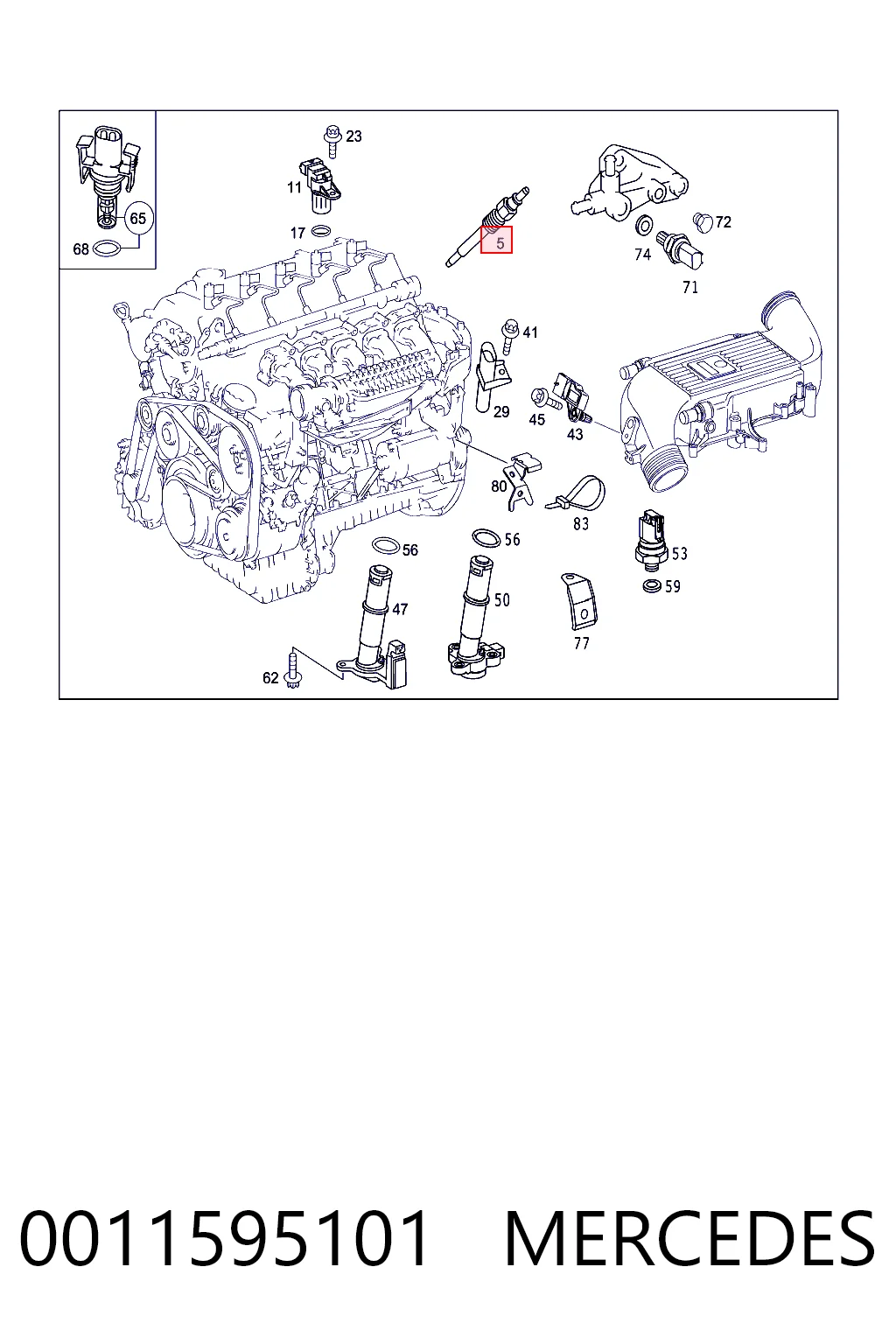 0011595101 Mercedes Bujías de calentamiento