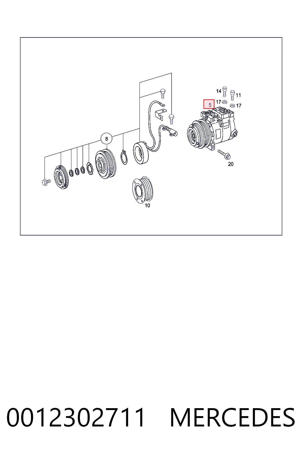 0012302711 Mercedes Compresor climatizador
