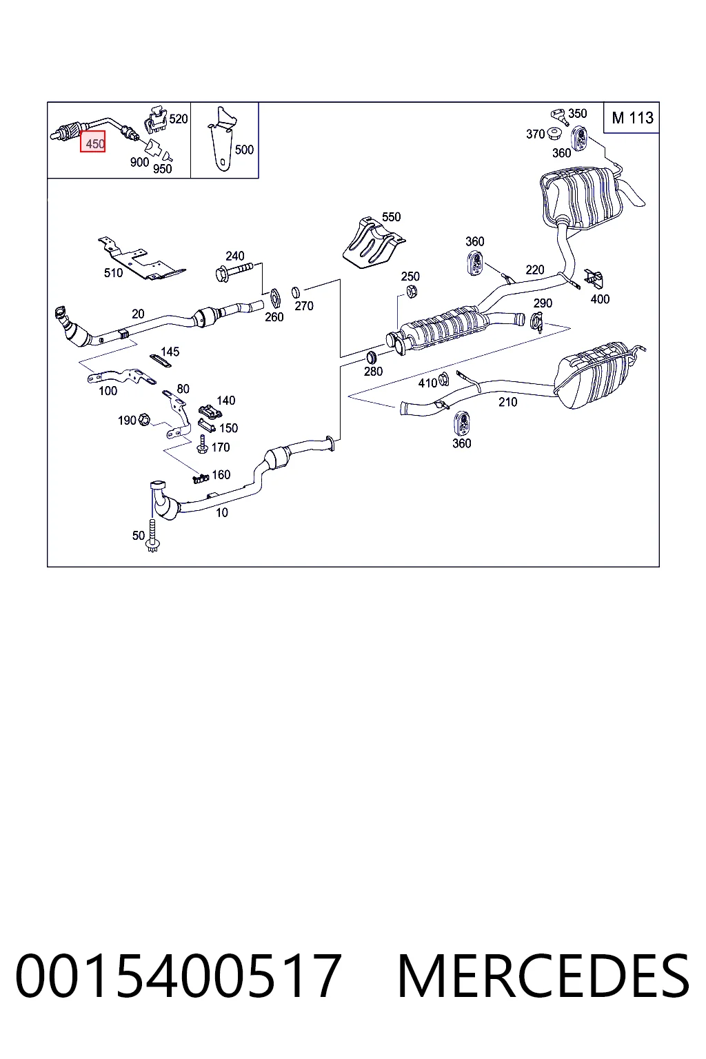 0015400517 Mercedes Sonda lambda (NOx, O2)