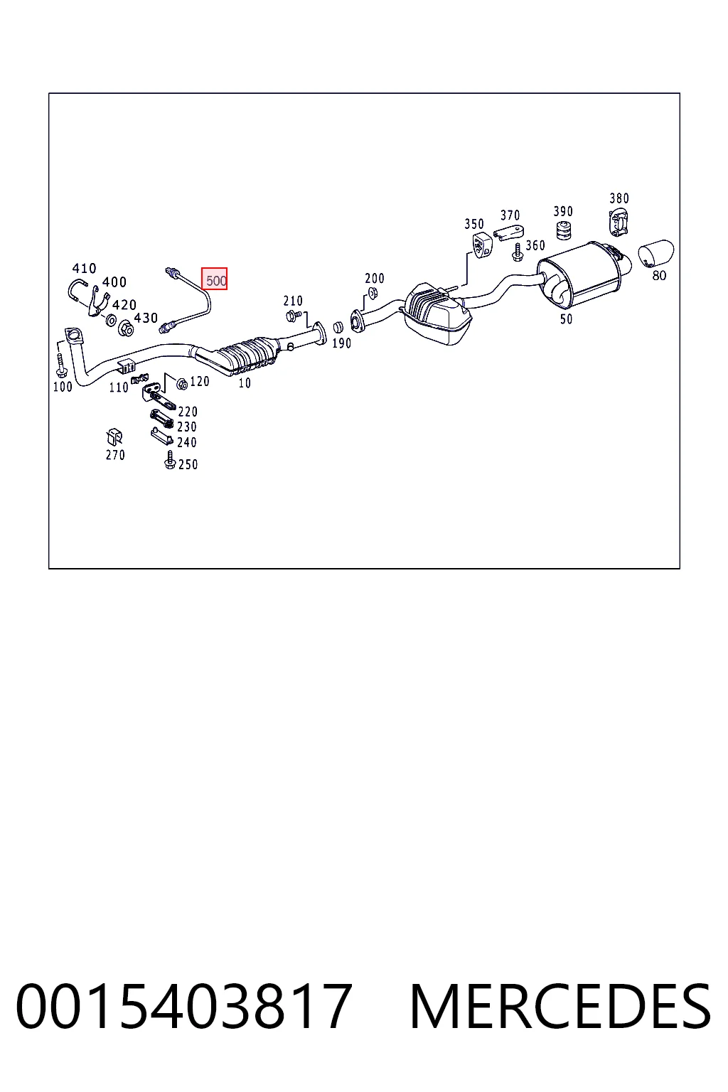 0015403817 Mercedes Sonda lambda de oxígeno posterior al catalizador