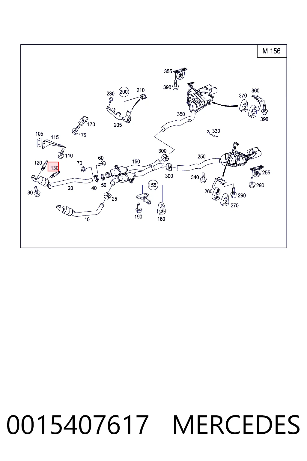0015407617 Mercedes Sonda lambda, sensor de oxígeno después del catalizador izquierdo