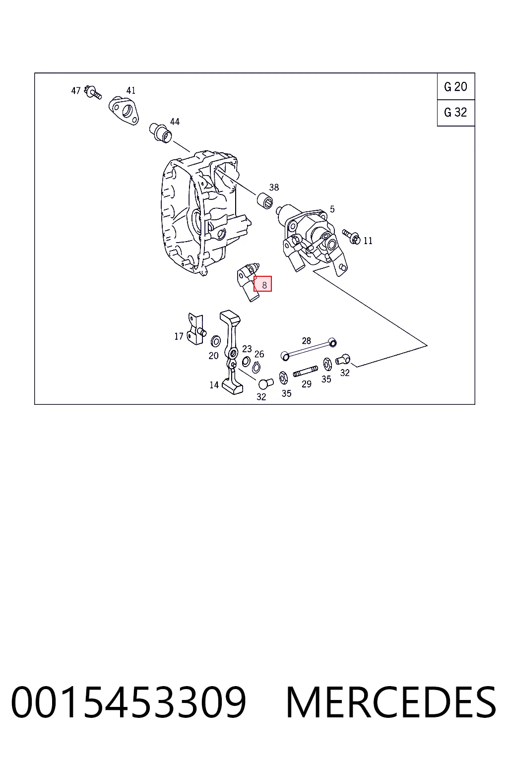 0015453309 Mercedes Interruptor de marcha atras