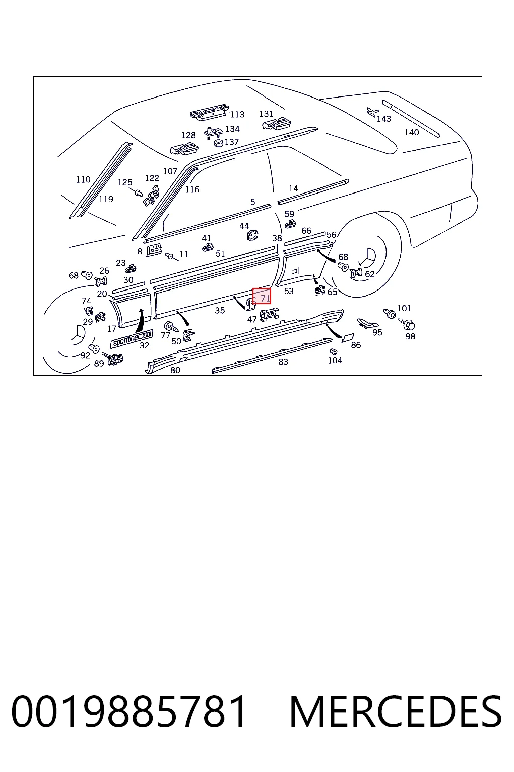 0019885781 Mercedes 