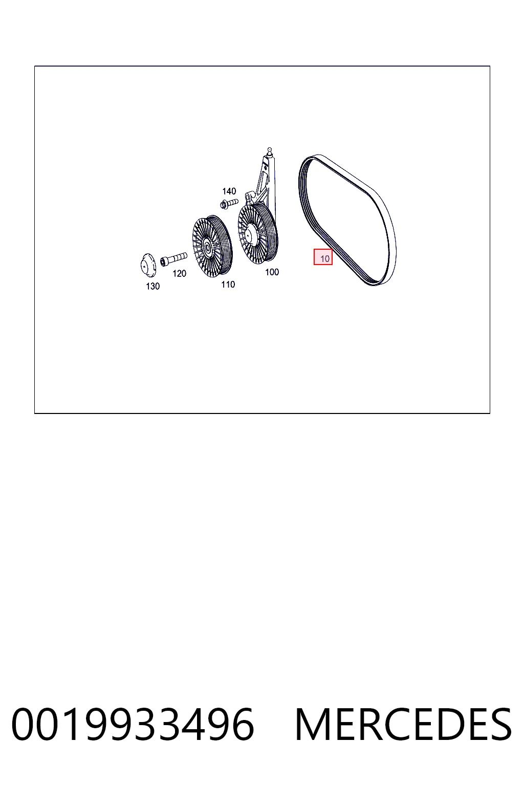 Correa de accesorios 0019933496 MERCEDES
