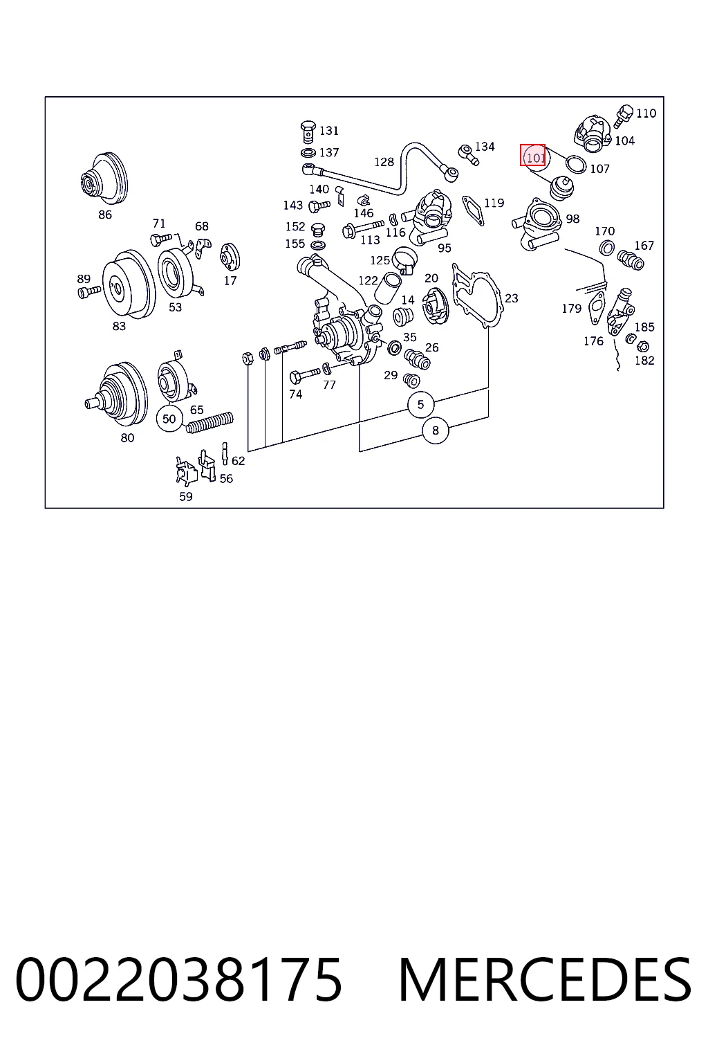 0022038175 Mercedes Termostato de agua