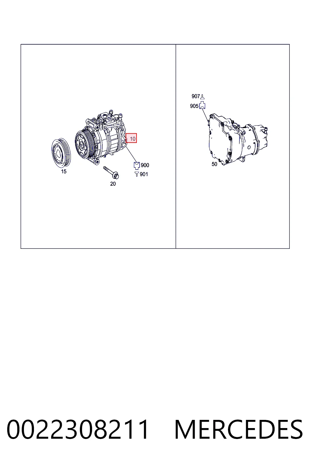 0022308211 Mercedes Compresor climatizador