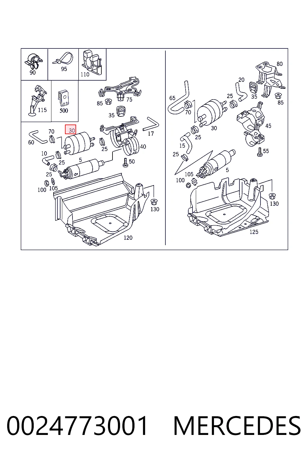 0024773001 Mercedes Filtro de gasolina