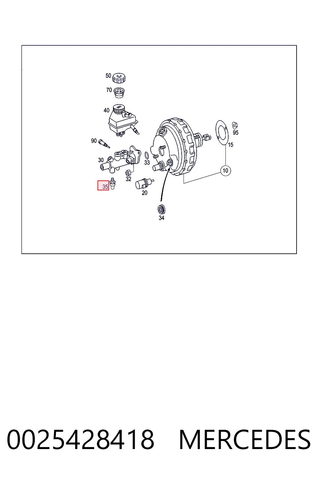 0025428418 Mercedes Sensor de presión de líquido de frenos