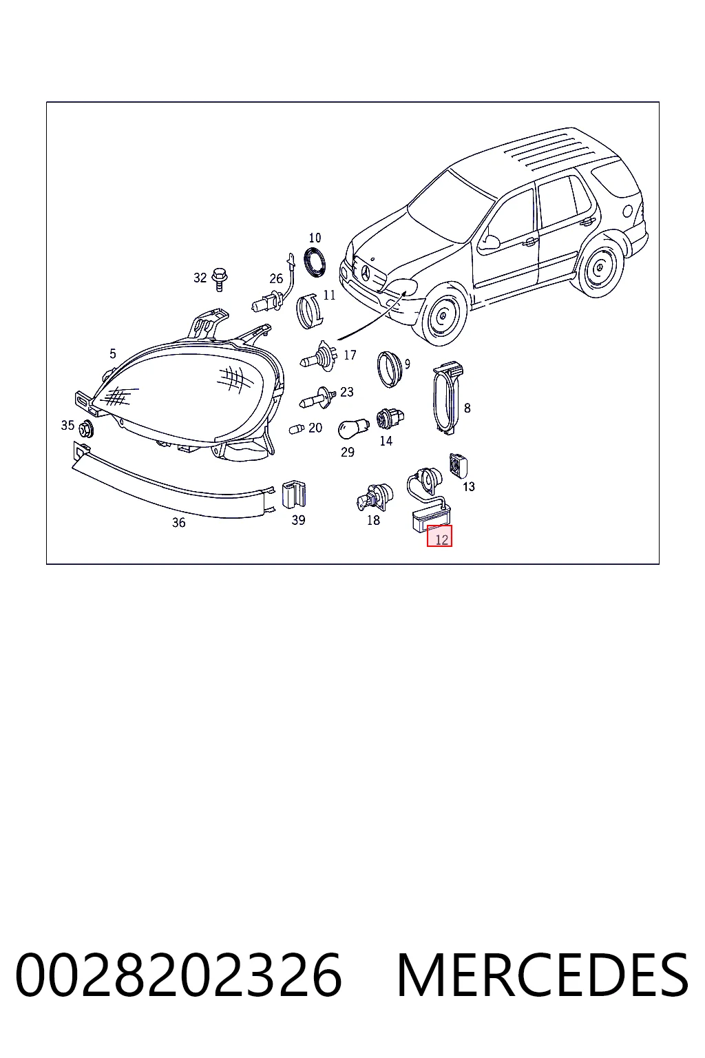 0028202326 Mercedes Centralita, faros xenon