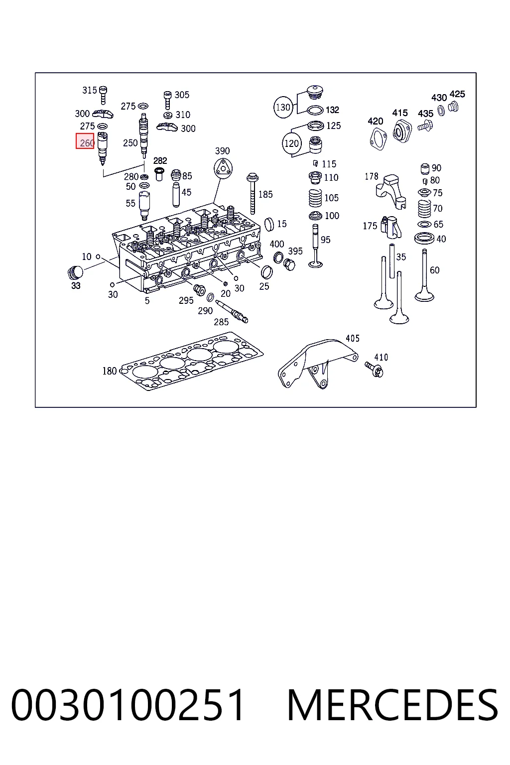 Inyector de combustible 0030100251 MERCEDES