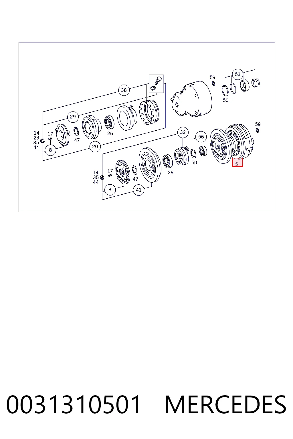 0031310501 Mercedes Compresor climatizador