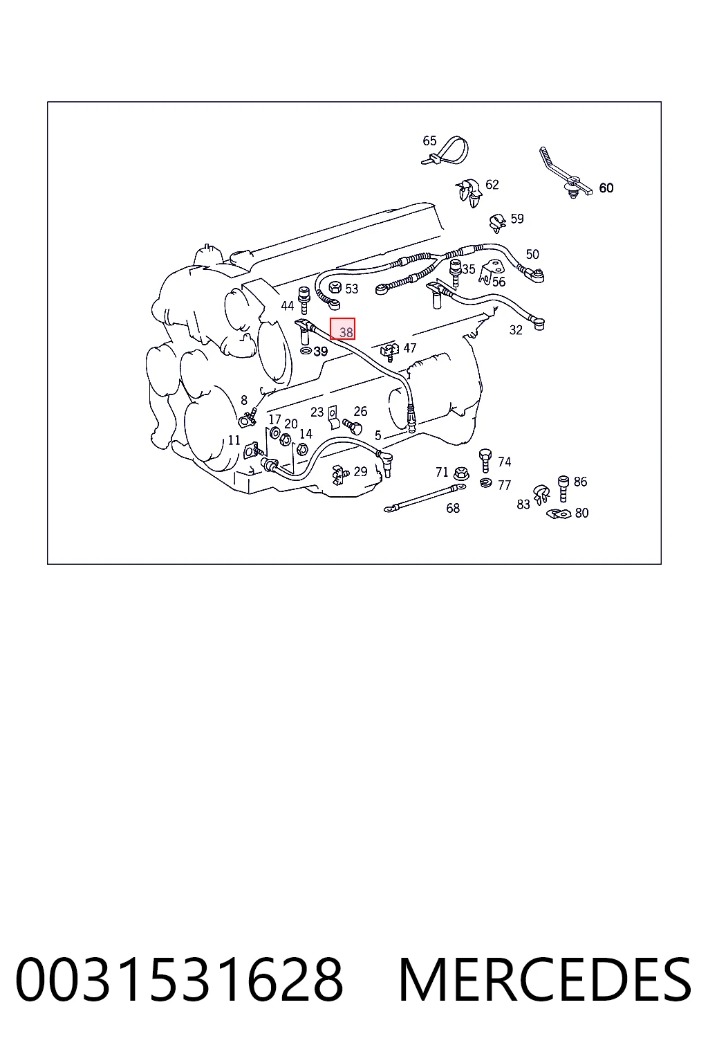 Sensor de posición del árbol de levas 0031531628 MERCEDES