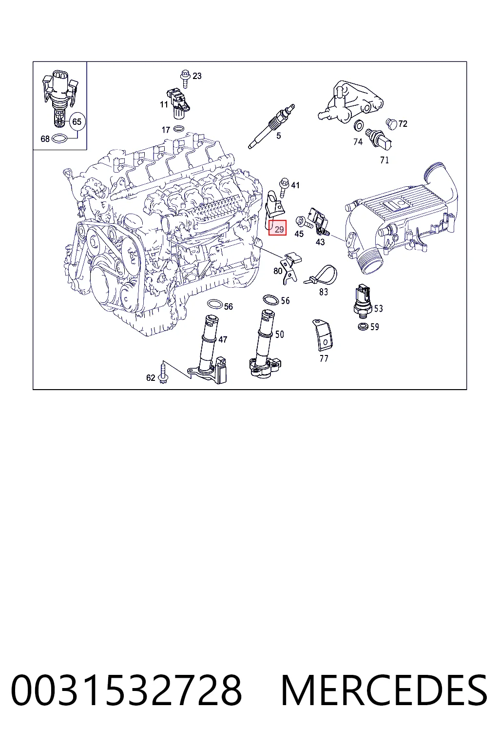0031532728 Mercedes Sensor de posición del cigüeñal