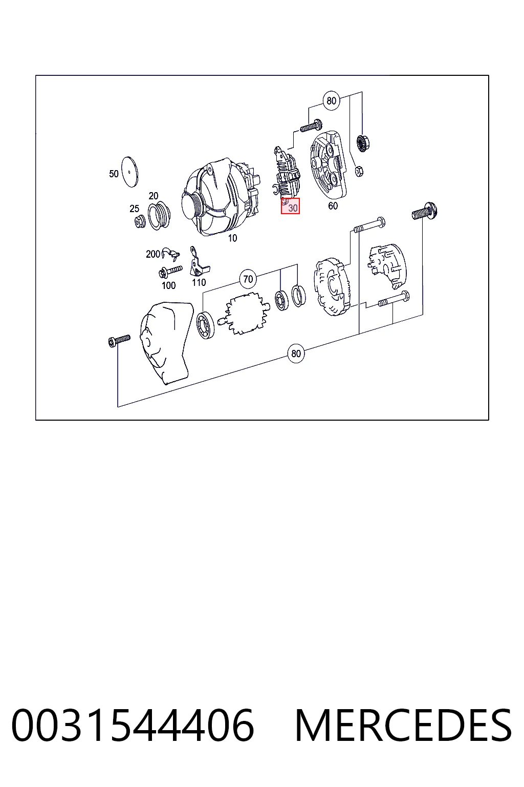 0031544406 Mercedes Regulador alternador