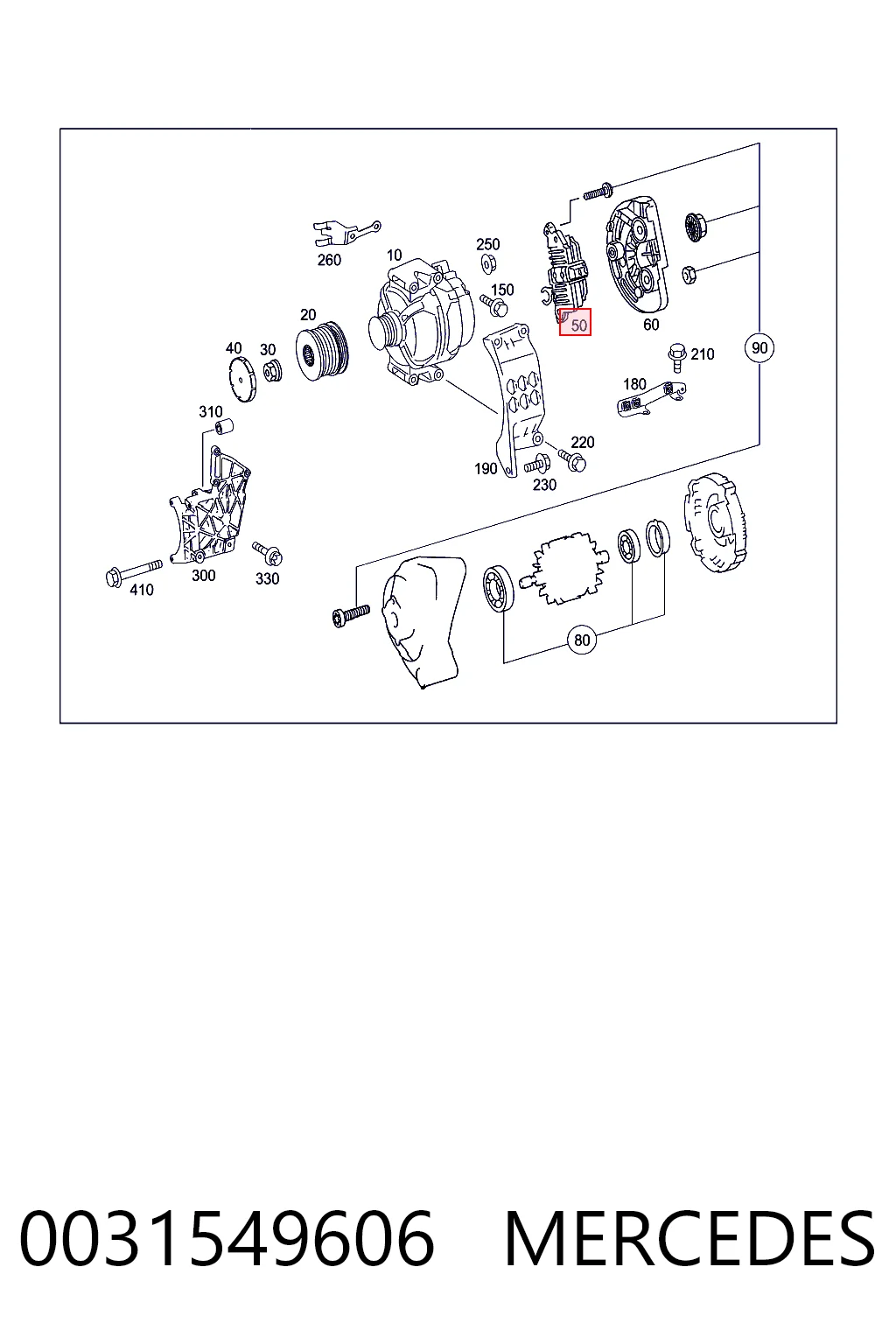 0031549606 Mercedes Regulador alternador