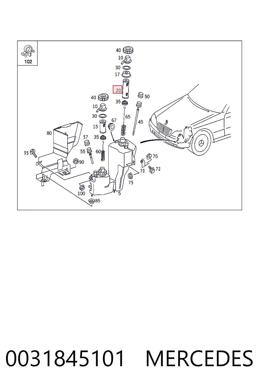0031845101 Mercedes Filtro del sistema hidráulico