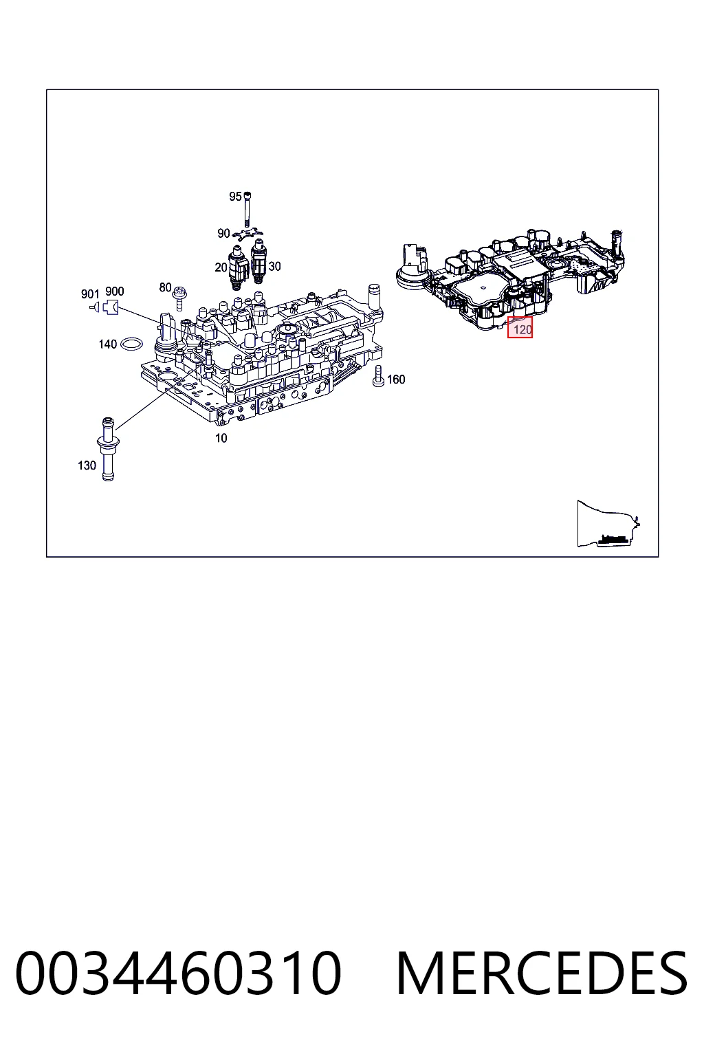 0034460310 Mercedes Placa electrónica de transmisión automática