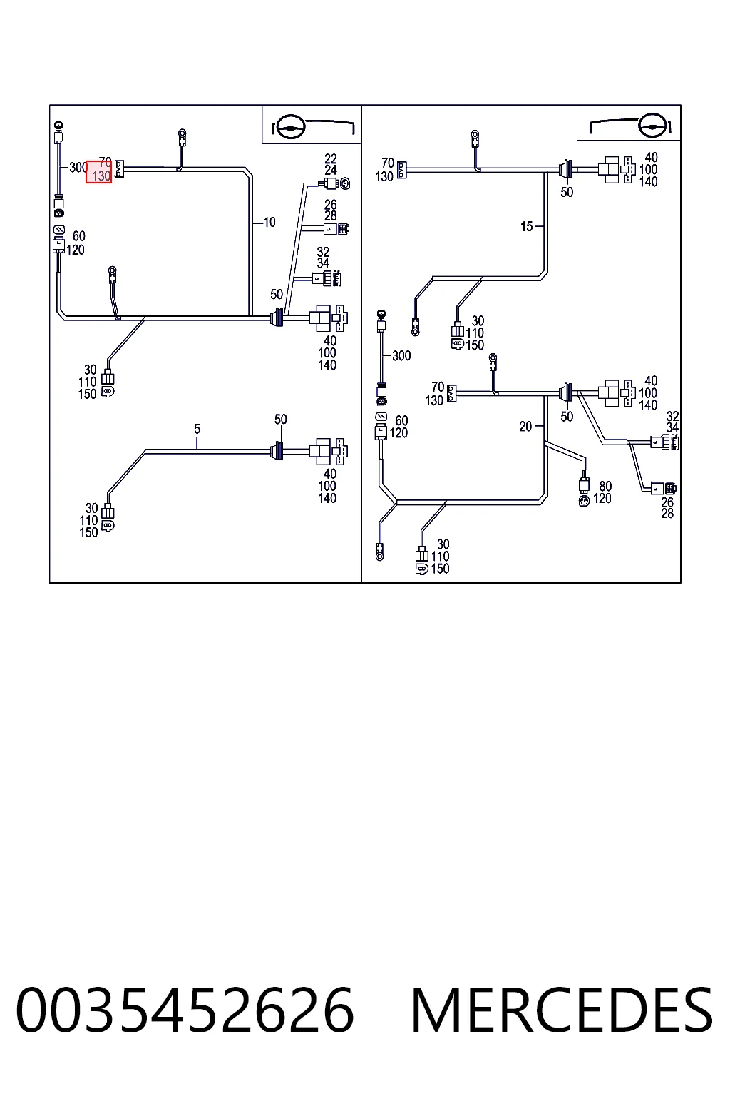0035452626 Mercedes Terminal del cable