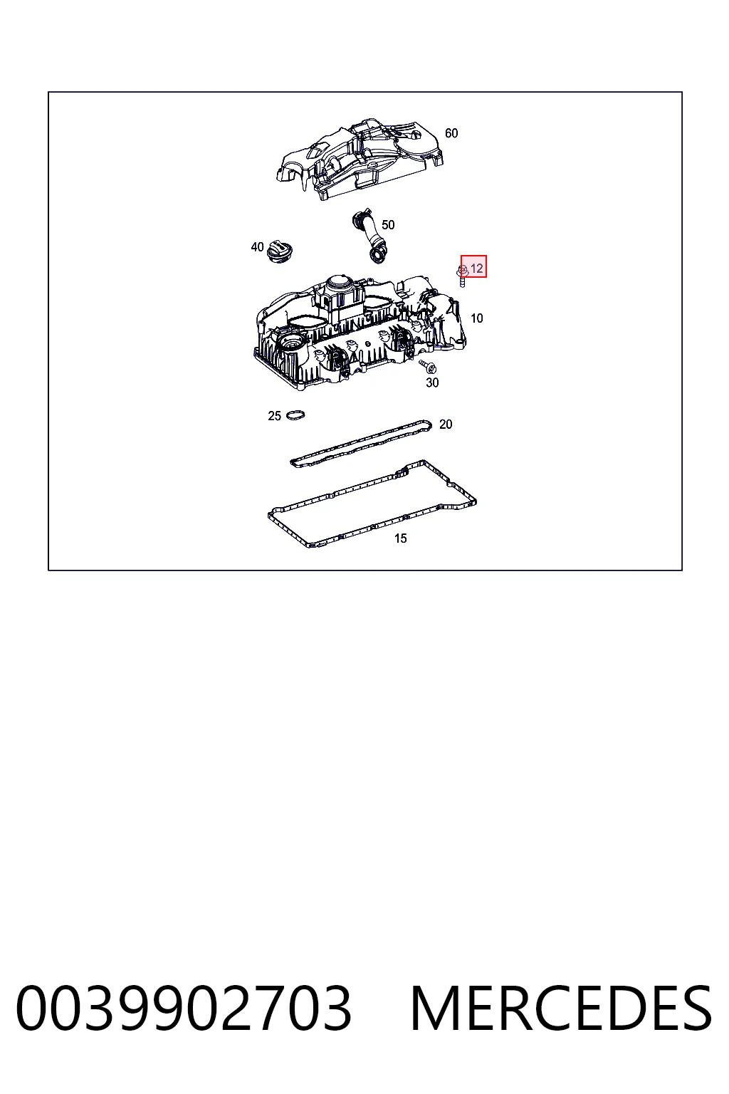 Perno de tapa de válvula de culata 0039902703 MERCEDES