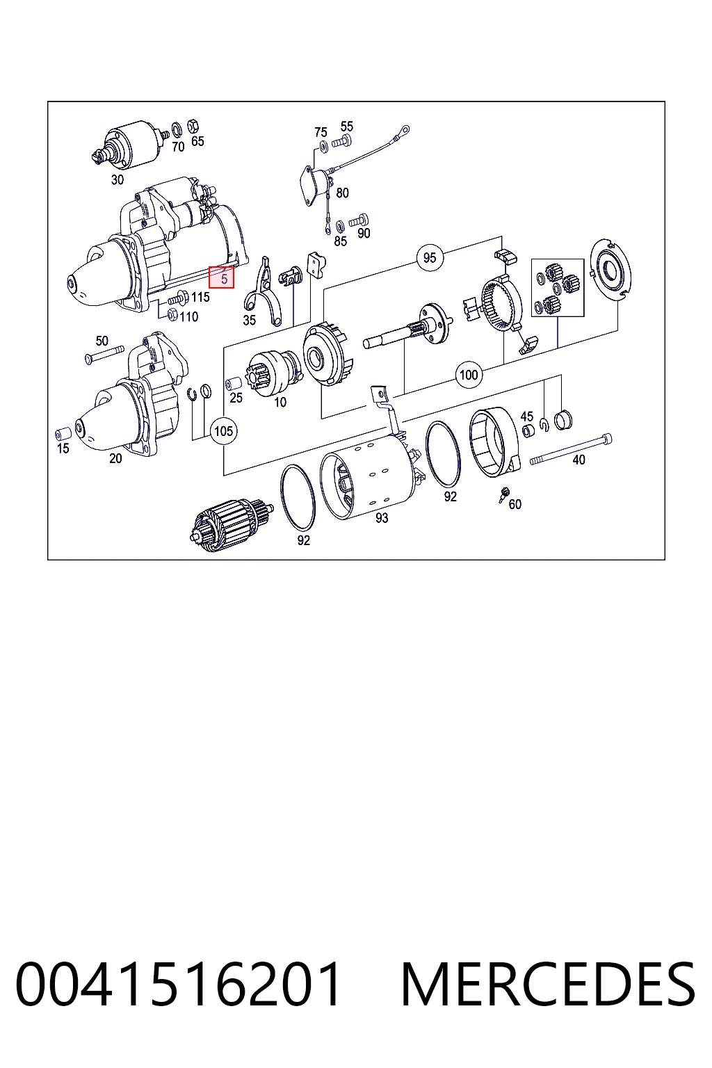 0041516201 Mercedes Arranque motores
