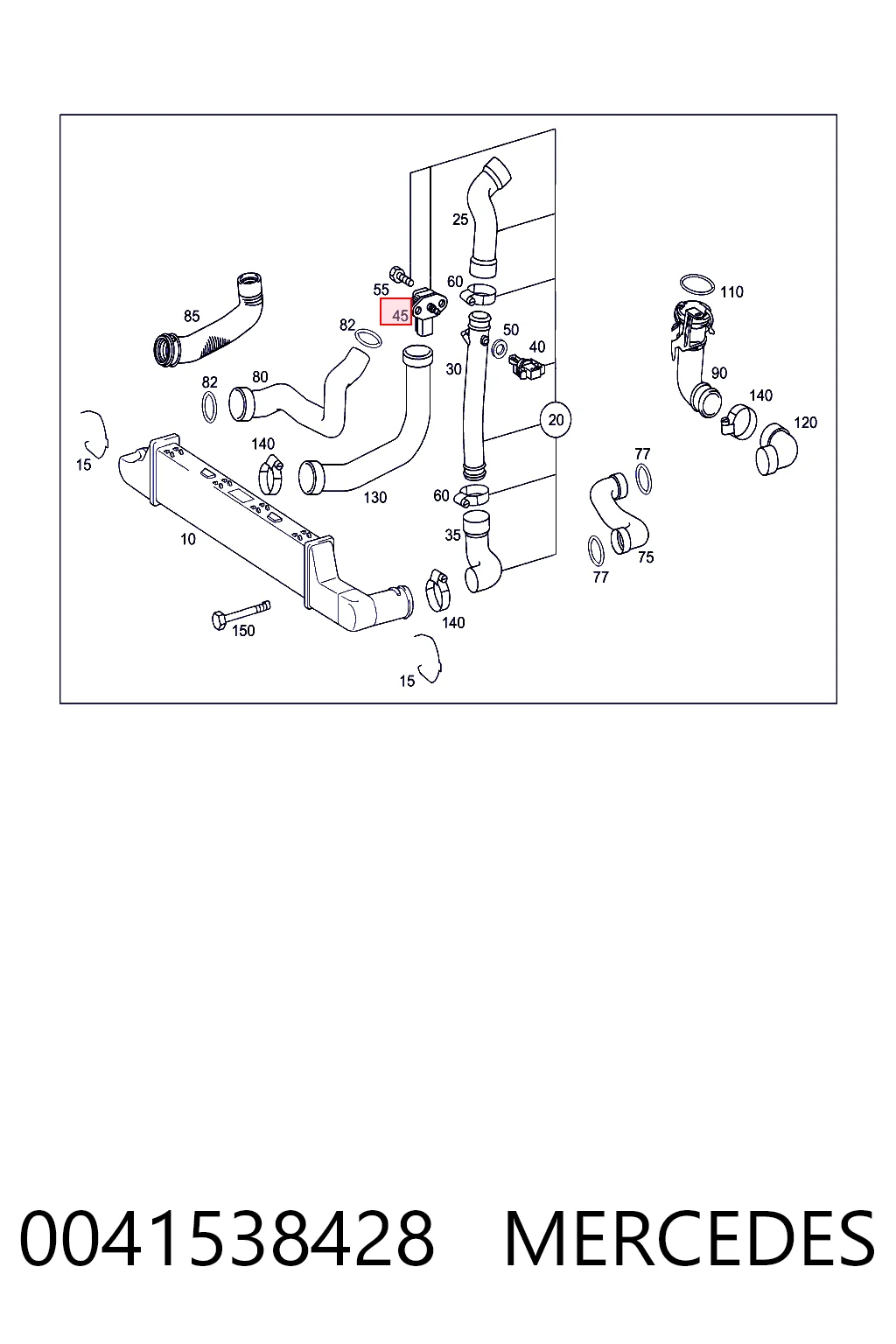 0041538428 Mercedes Sensor de presión de sobrealimentación