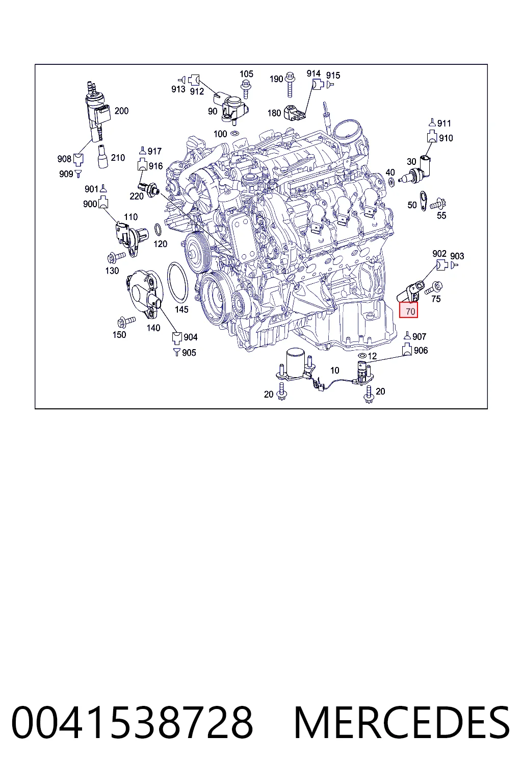 0041538728 Mercedes Sensor de posición del cigüeñal