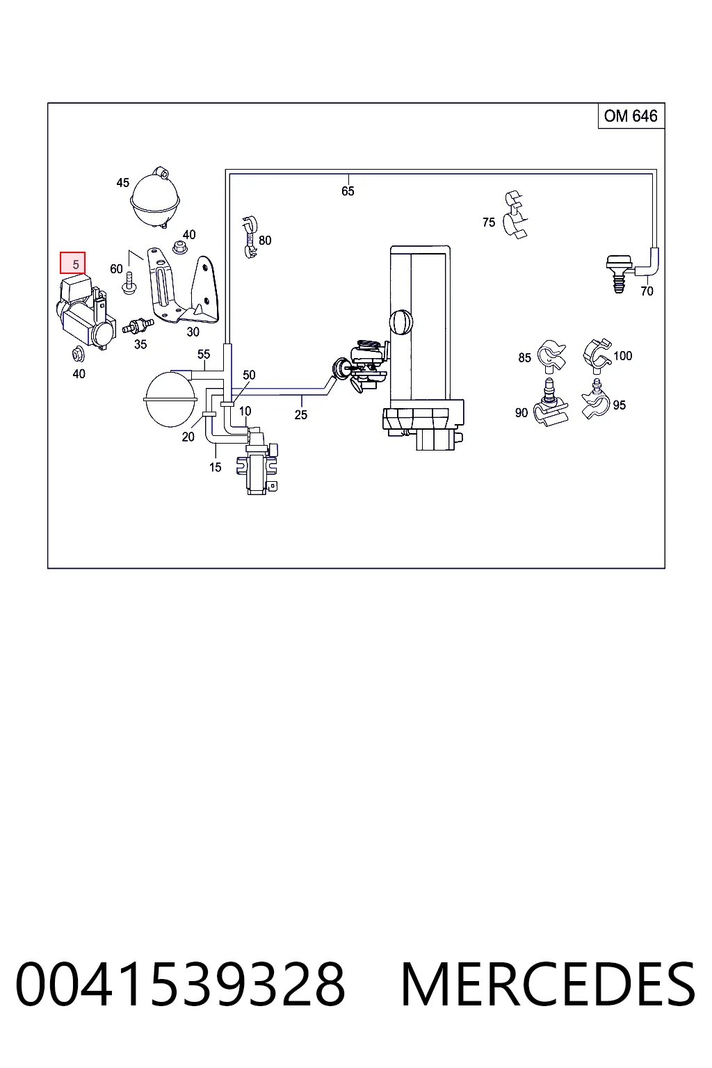 Válvula solenoide de control de presión de sobrealimentación 0041539328 MERCEDES