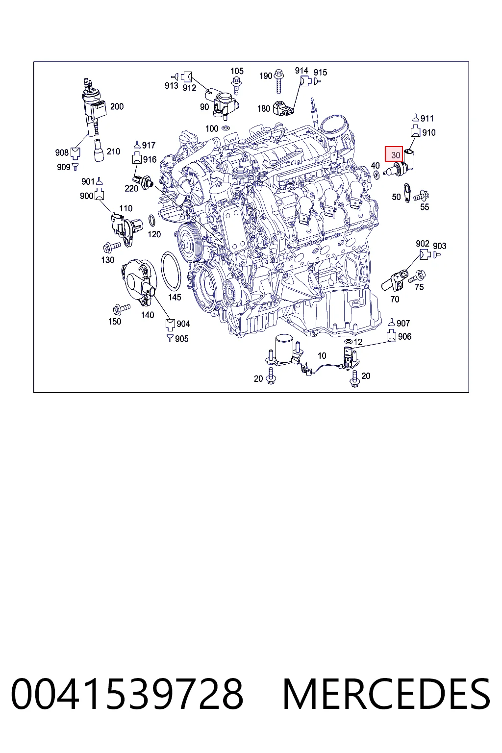0041539728 Mercedes Sensor temperatura refrigerante