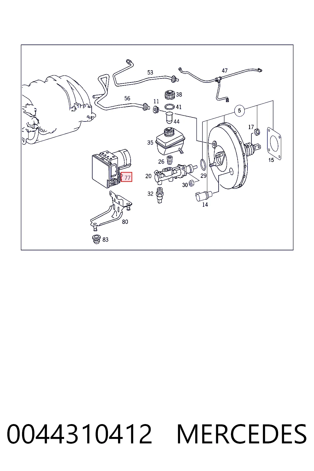 Módulo hidráulico de ABS 0044310412 MERCEDES