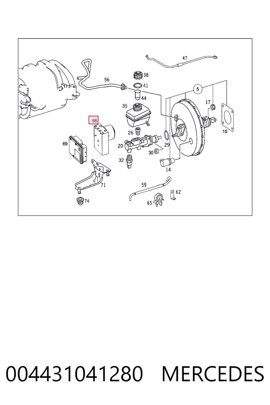 Módulo hidráulico de ABS 004431041280 MERCEDES