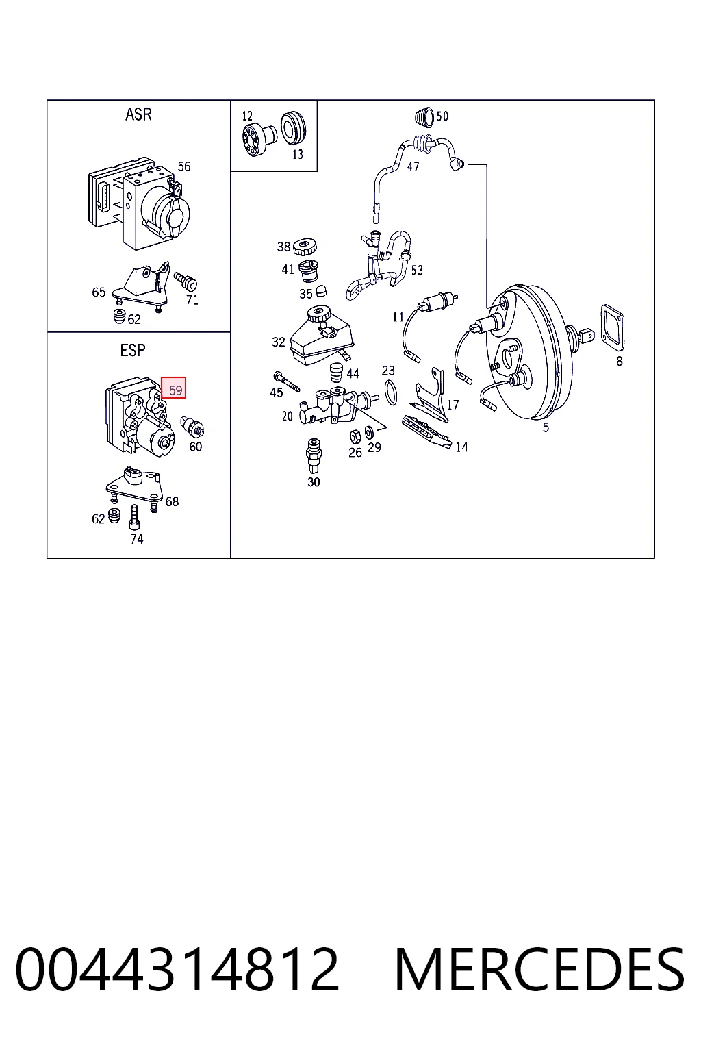 A0044311412 VAG Unidad de control ABS hidráulico
