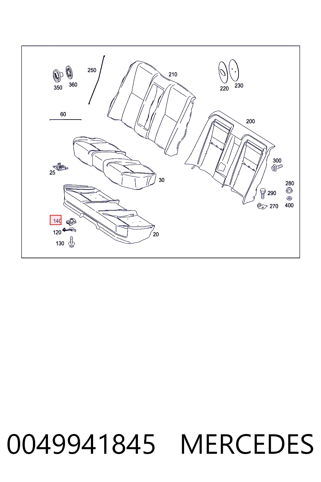 0049941845 Mercedes Tuerca remachable para tornillo autorroscante