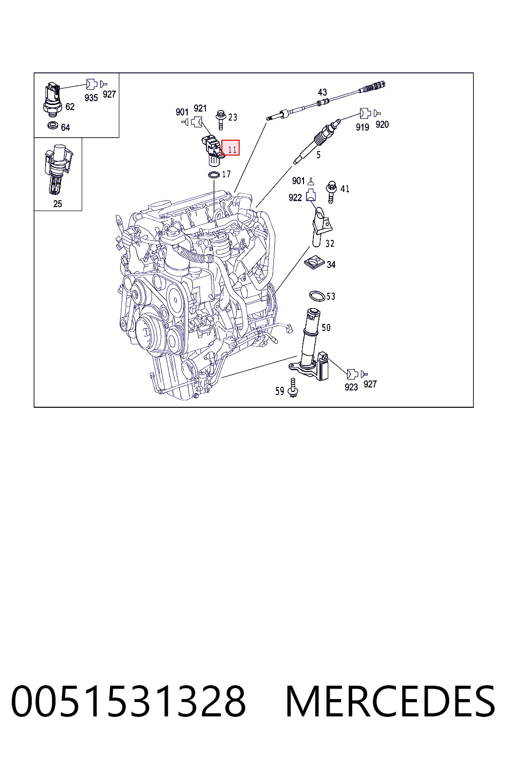 0051531328 Mercedes Sensor posición arbol de levas
