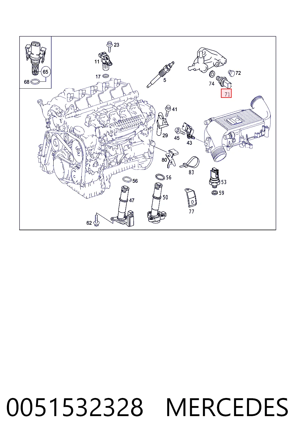 0051532328 Mercedes Sensor de temperatura de combustible