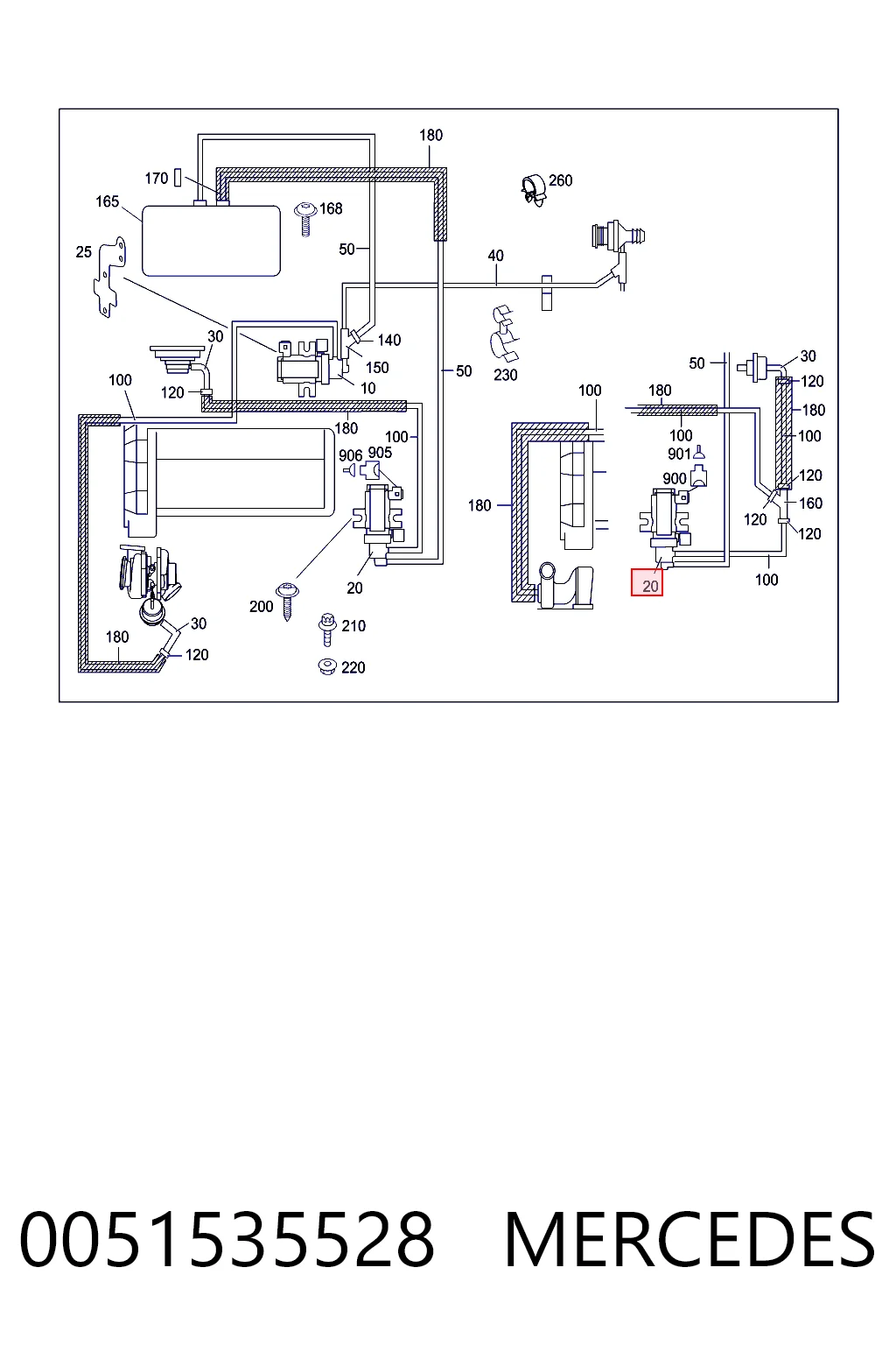 0051535528 Mercedes Válvula solenoide de control de presión de sobrealimentación