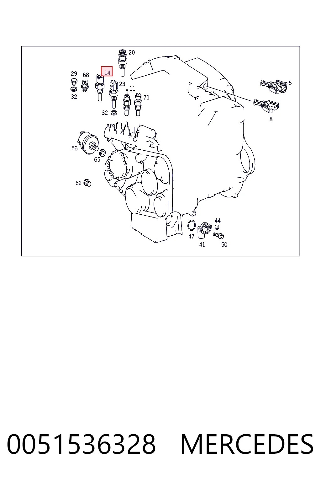 0051536328 Mercedes Sensor de temperatura de combustible