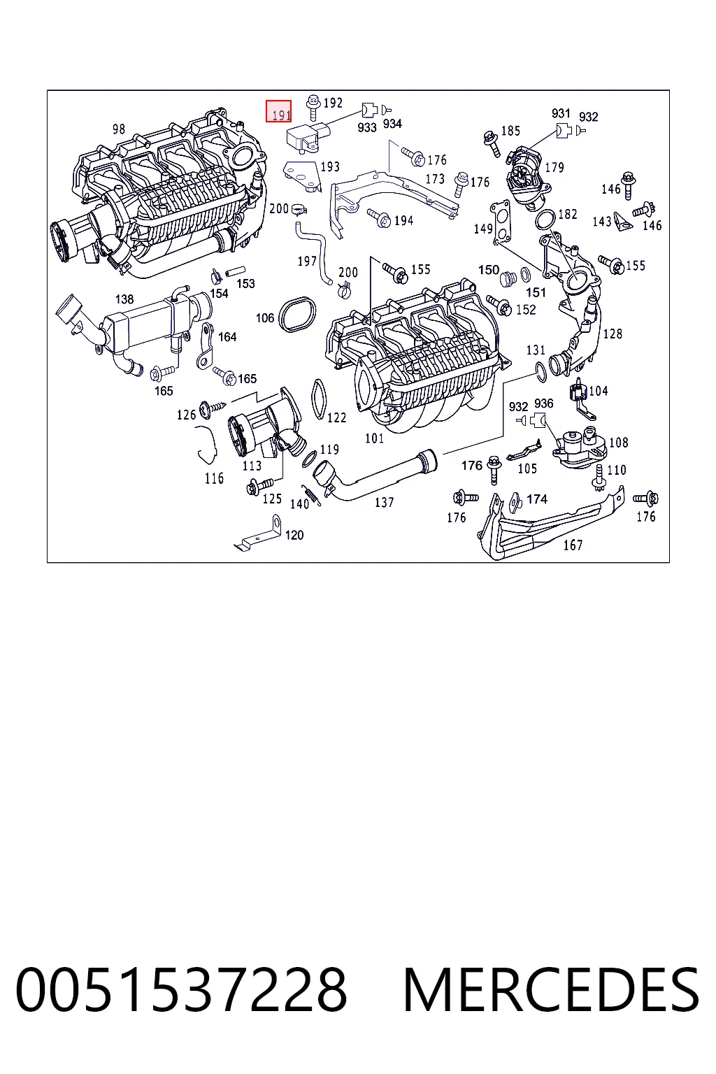 0051537228 Mercedes Sensor de presión de sobrealimentación