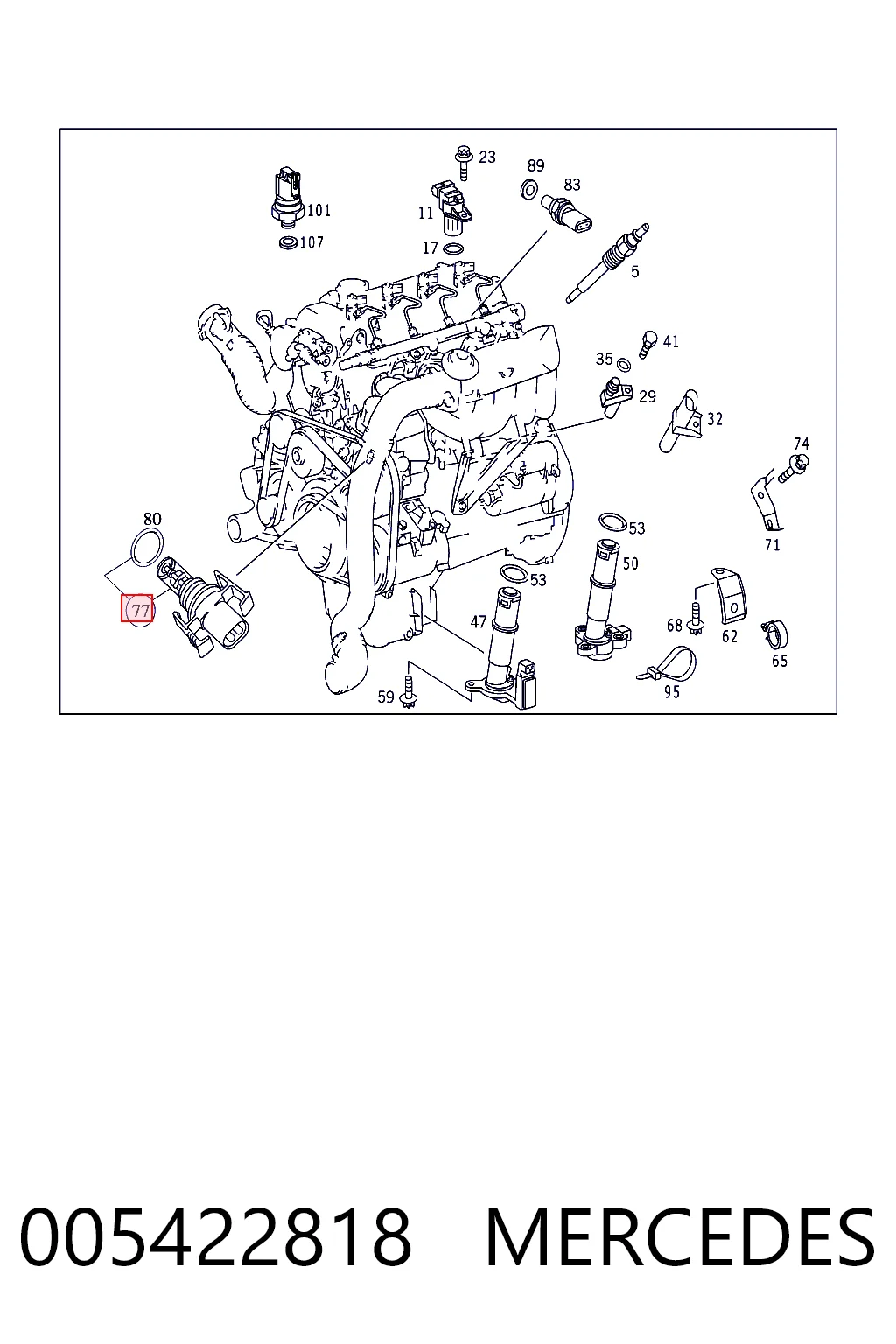 005422818 Mercedes Sensor de temperatura del aire de admisión