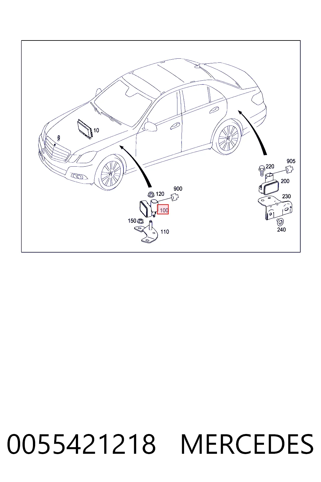 0055421218 Mercedes Sensor de aceleración vertical