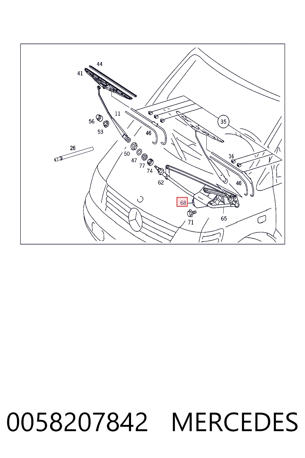 Motor limpiaparabrisas para Mercedes Vito I 638