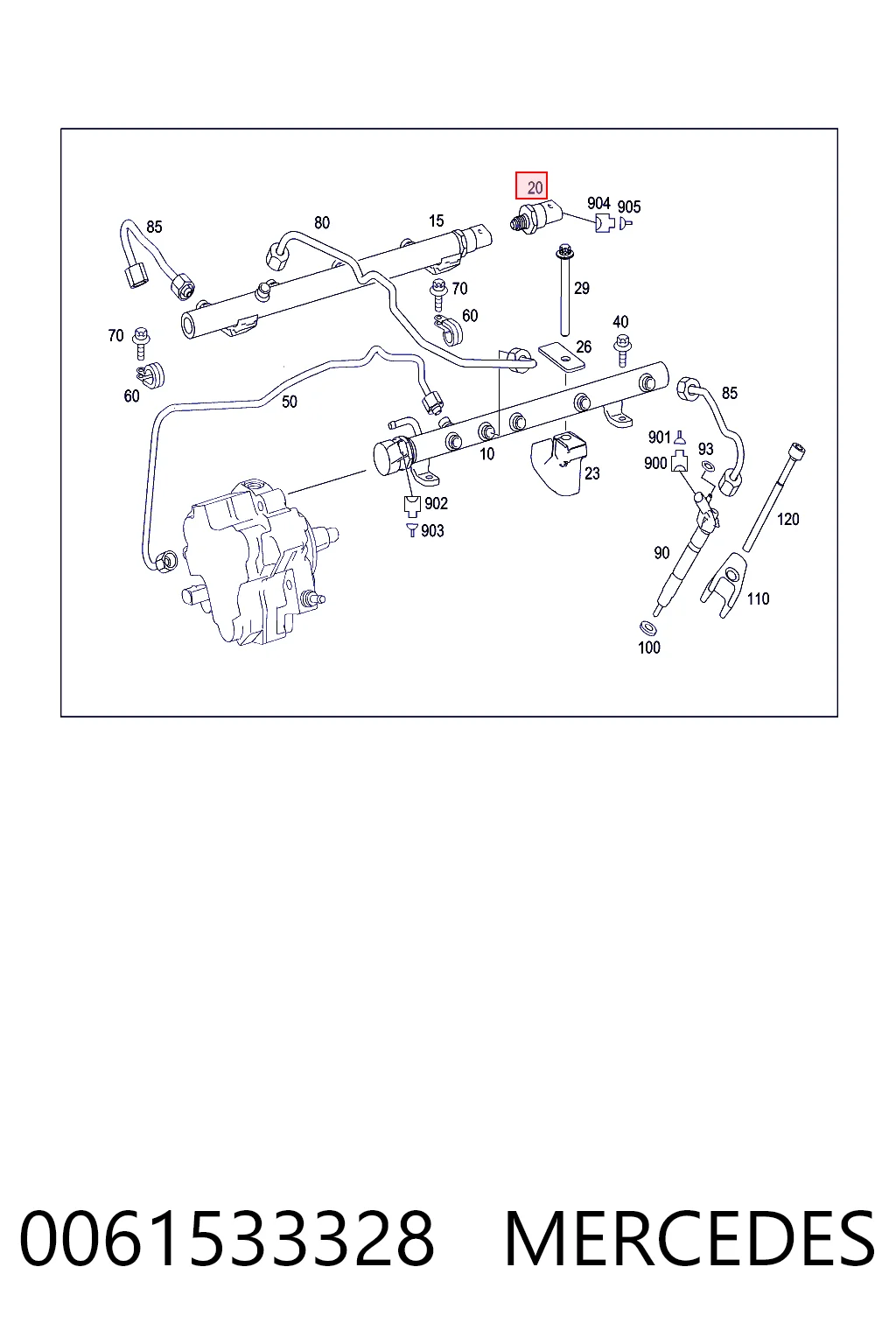 0061533328 Mercedes Sensor de presión de combustible