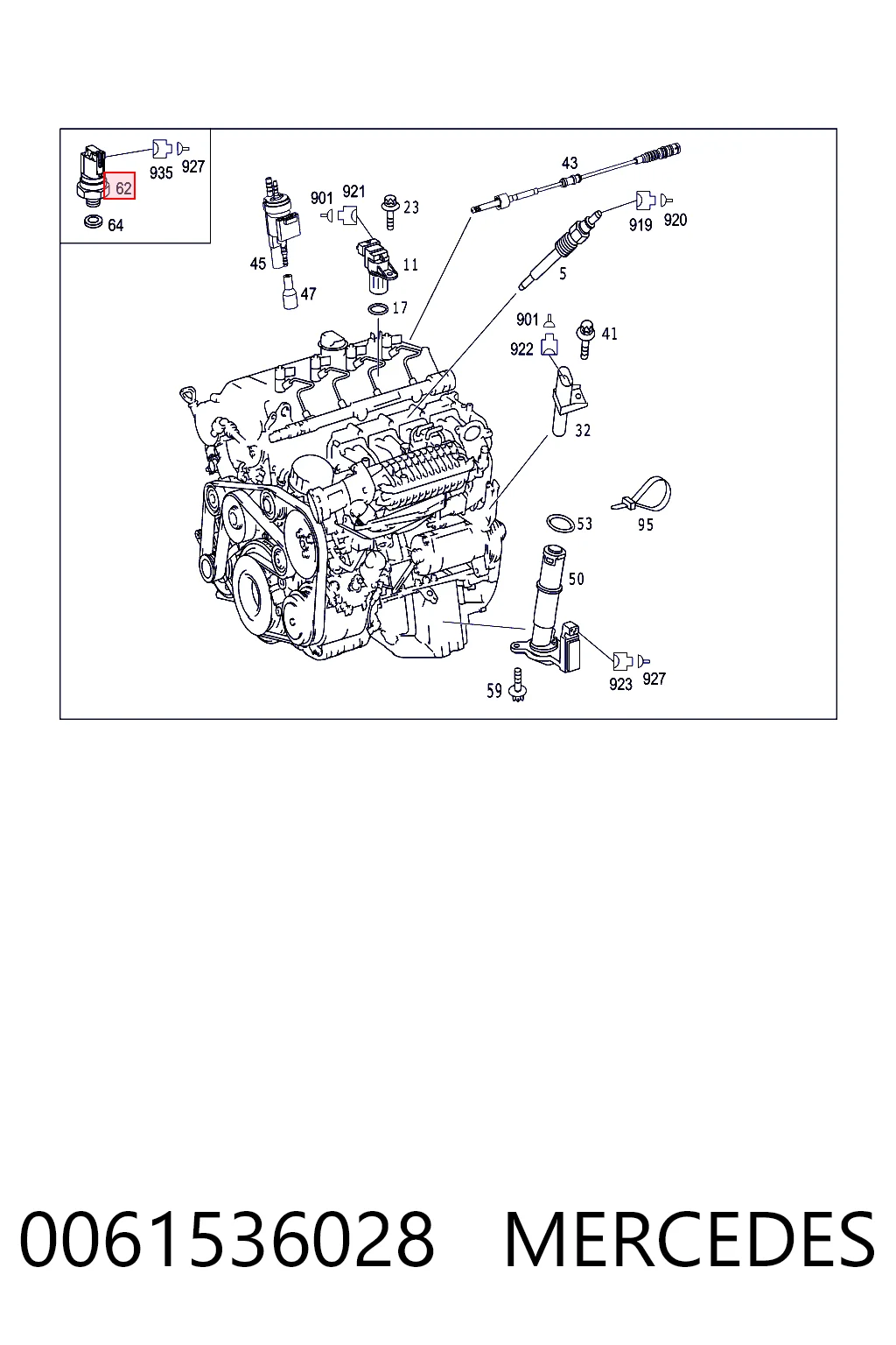 0061536028 Mercedes Sensor de presion de escape