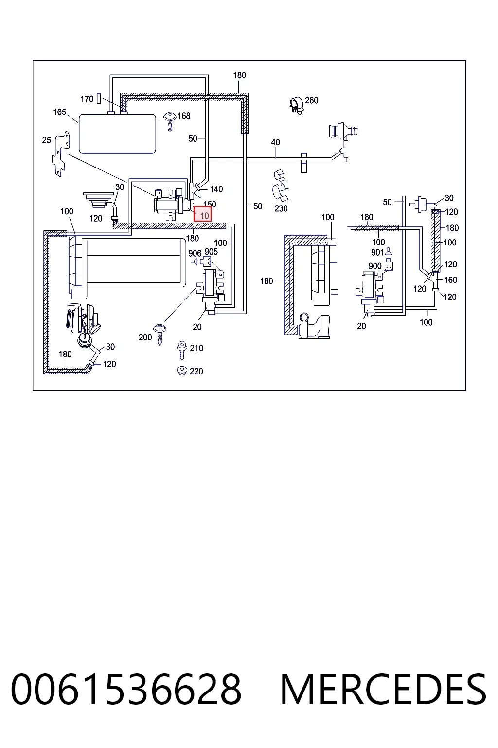 0061536628 Mercedes Válvula solenoide de control de presión de sobrealimentación