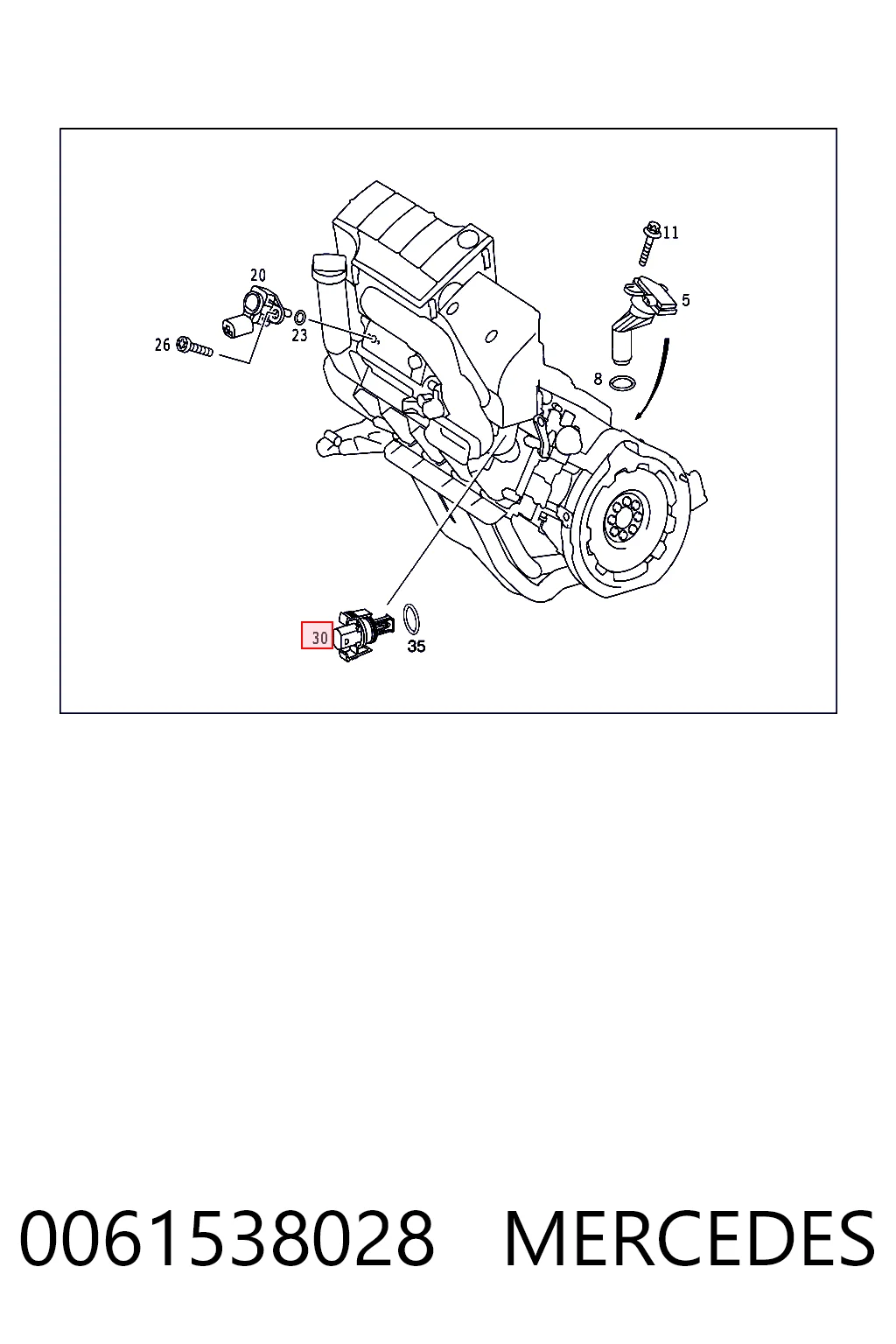 0061538028 Mercedes Sensor de temperatura del aire de admisión