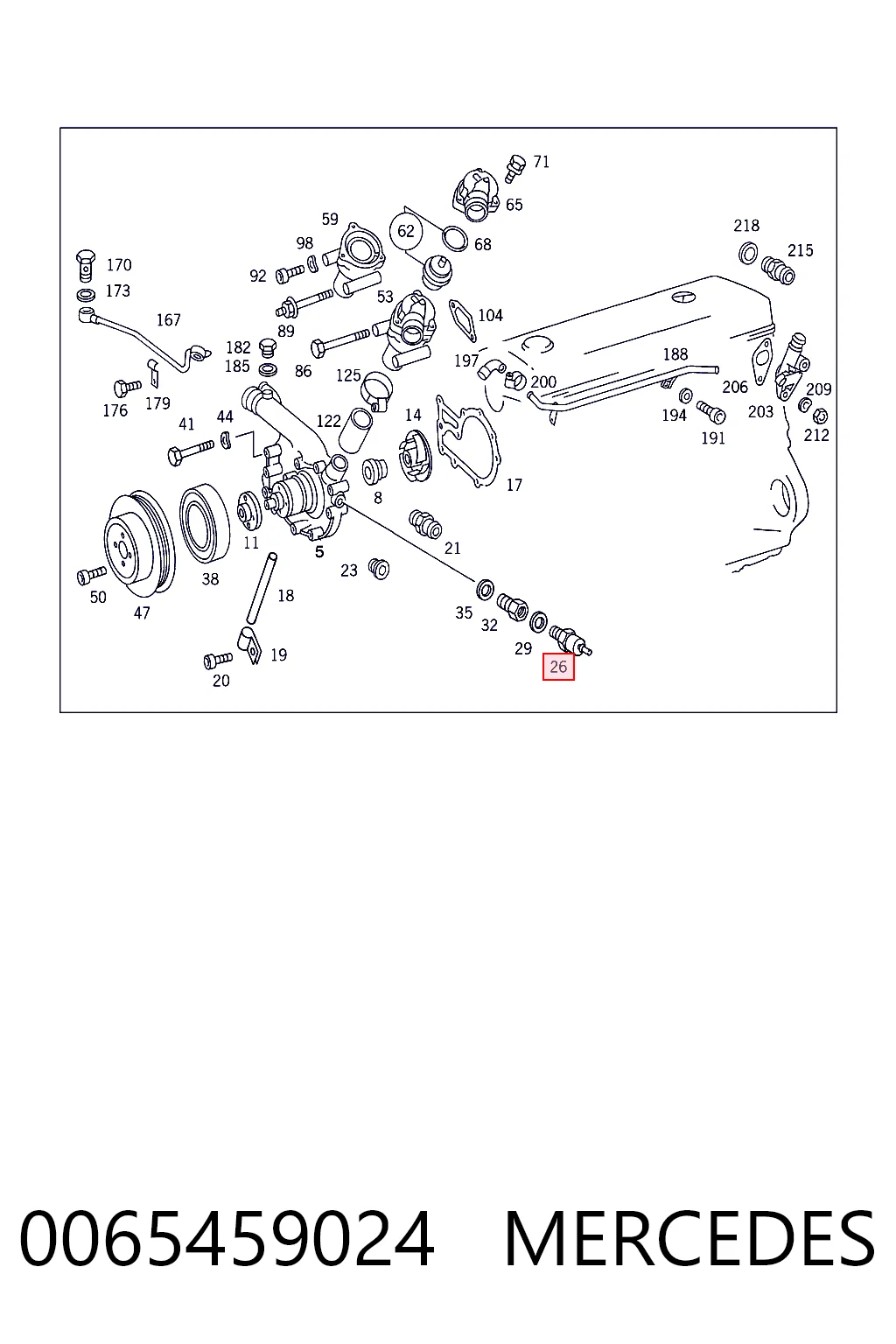 0065459024 Mercedes Sensor temperatura refrigerante