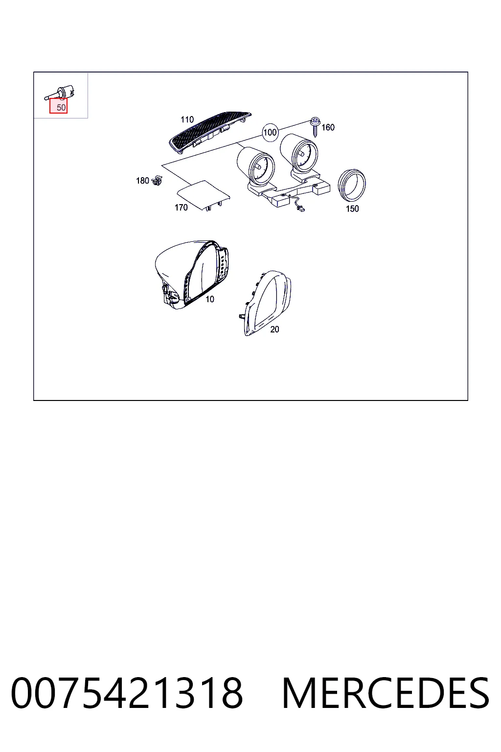 0075421318 Mercedes Sensor de temperatura ambiente