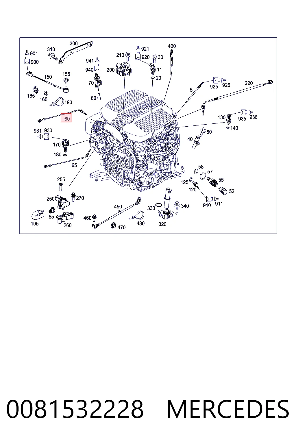 0081532228 Mercedes Sensor de temperatura de gases de escape antes de la turbina
